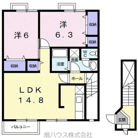 宮前駅 徒歩15分 2階の物件間取画像